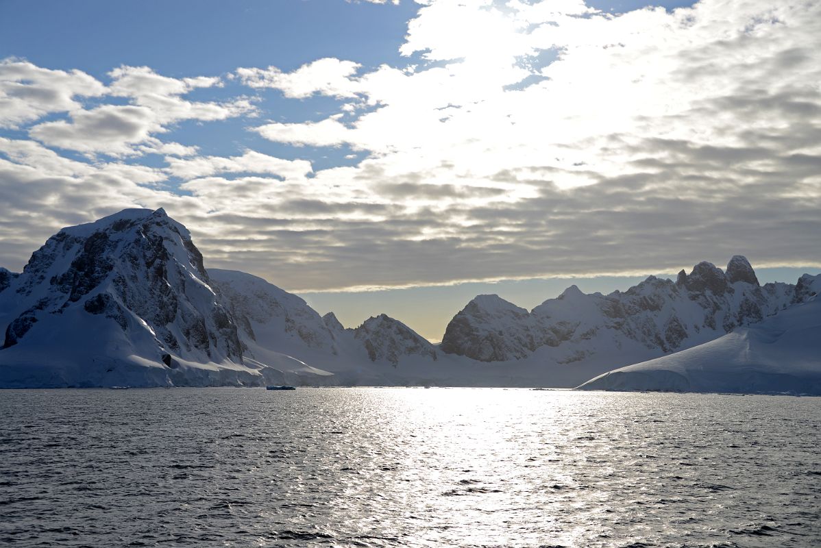 04A Mount Fourcade On Left And Other Mountains Near Cuverville Island From Quark Expeditions Antarctica Cruise Ship